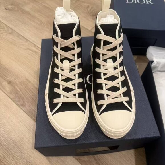 NIB Authentic DIOR - B23 high Dior x Cactus jack sneakers in black canvas - Picture 2 of 5